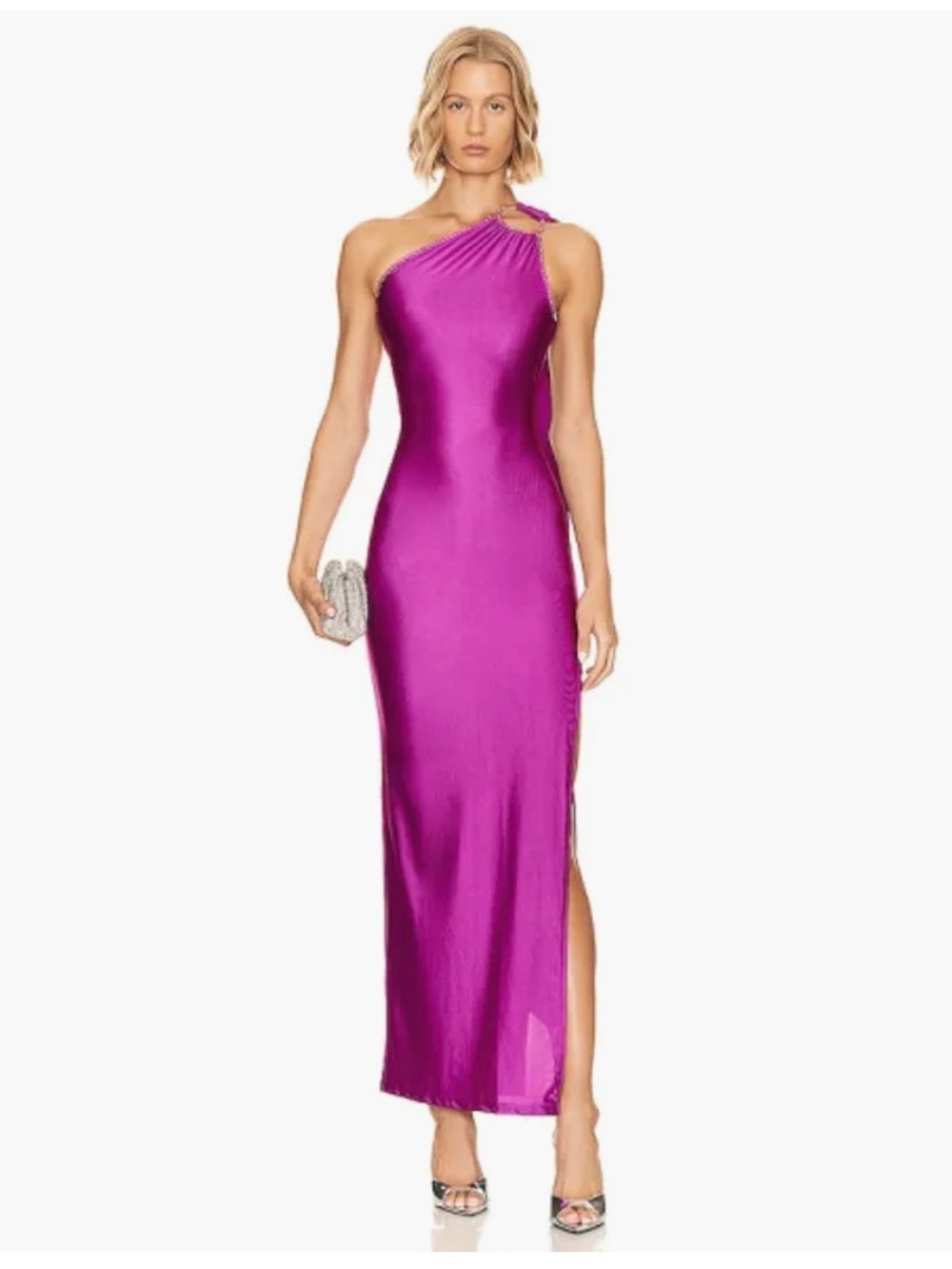 Khanums One Shoulder Cut Out Gown Purple Violet Size XS